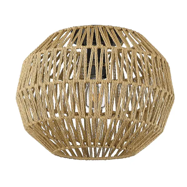 Golden Lighting Florence 1-Light Flush Mount in Matte Black - Image 3