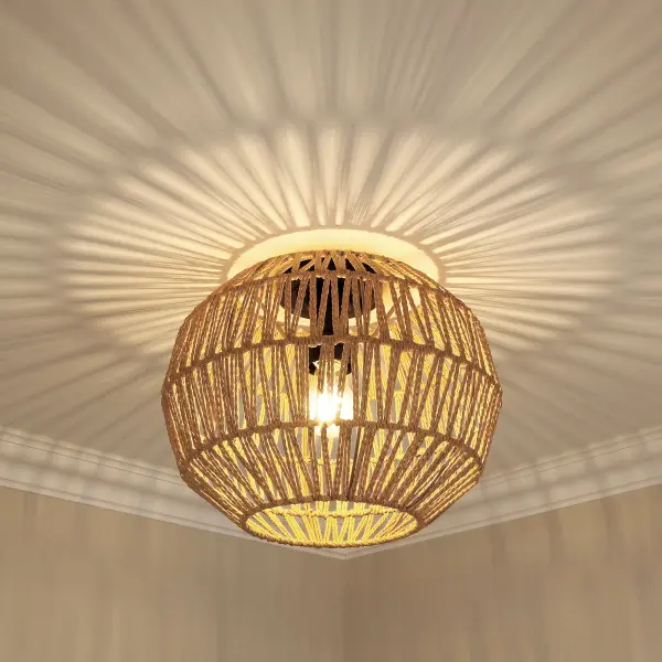 Golden Lighting Florence 1-Light Flush Mount in Matte Black - Image 4