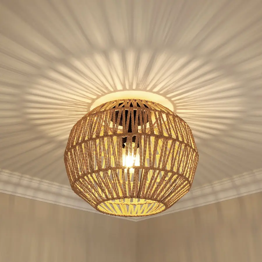 Golden Lighting Florence 1-Light Flush Mount in Matte Black - Image 4