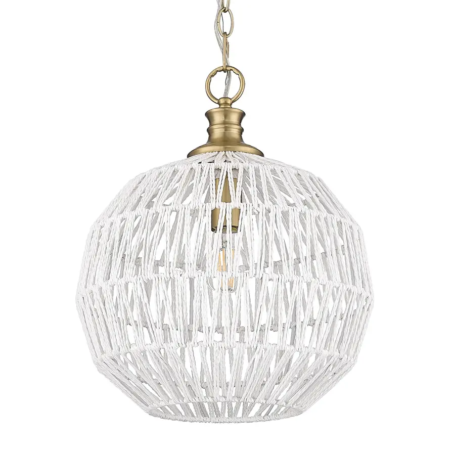 Florence 1-Light Pendant in Brushed Champagne Brass - Image 3