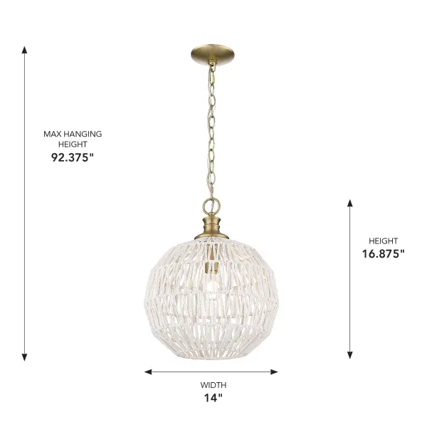 Florence 1-Light Pendant in Brushed Champagne Brass - Image 6