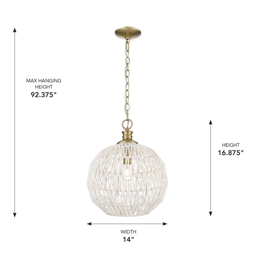 Florence 1-Light Pendant in Brushed Champagne Brass - Image 6