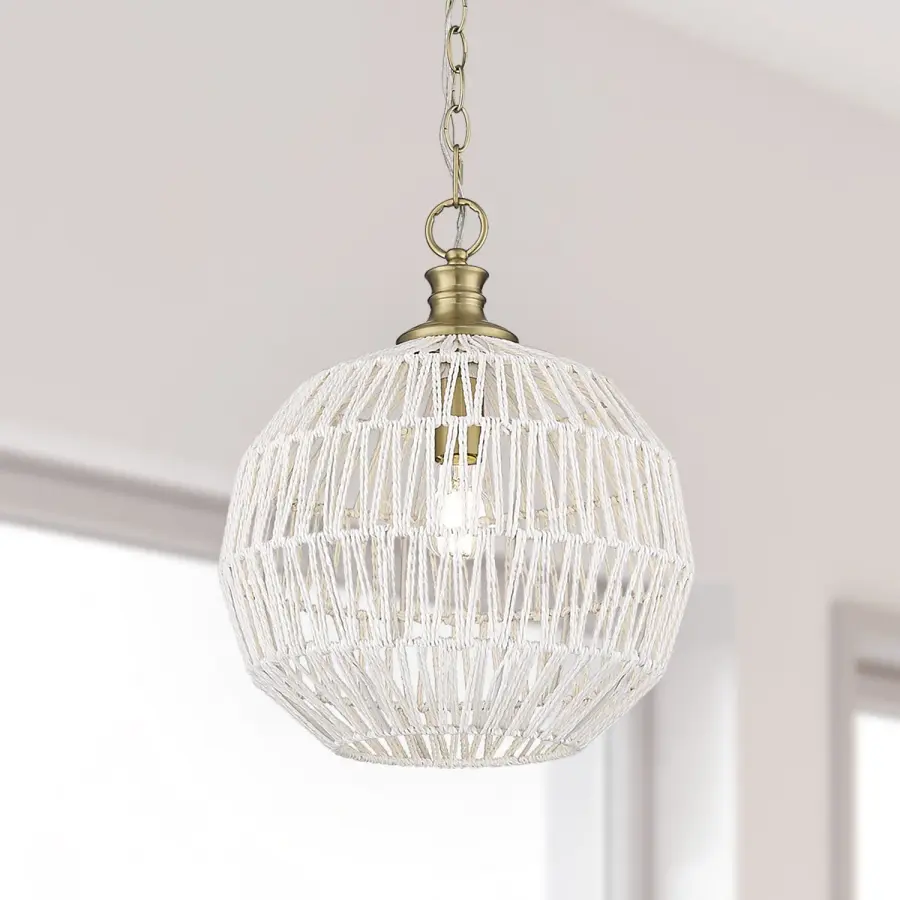 Florence 1-Light Pendant in Brushed Champagne Brass - Image 8