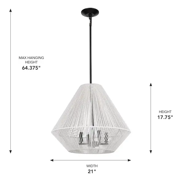 Valentina Four Light Pendant in Matte Black - Image 6
