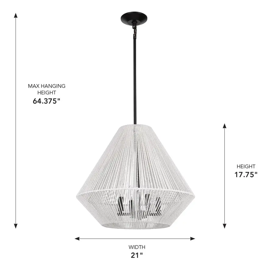 Valentina Four Light Pendant in Matte Black - Image 6