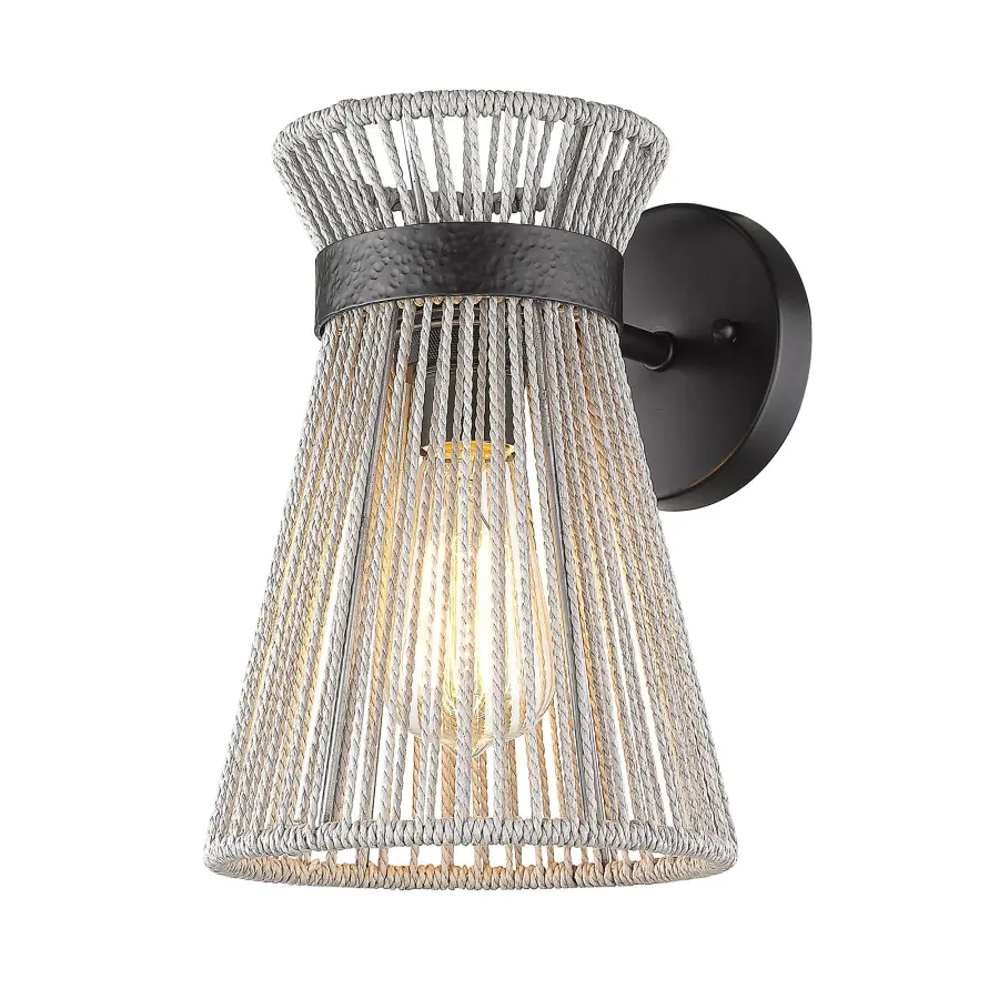 Golden Lighting Avon 1-Light Wall Sconce in Matte Black - Image 1