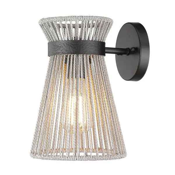 Golden Lighting Avon 1-Light Wall Sconce in Matte Black - Image 3