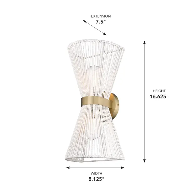 Golden Lighting Avon 2-Light Wall Sconce in Brushed Champagne Brass - Image 8