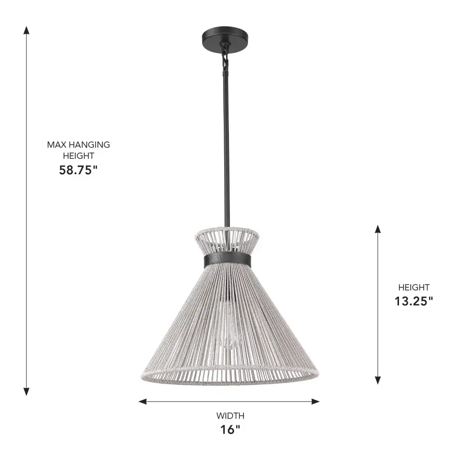 Avon One Light Pendant in Matte Black - Image 4