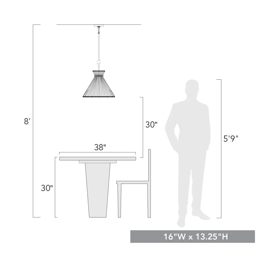 Avon One Light Pendant in Matte Black - Image 5