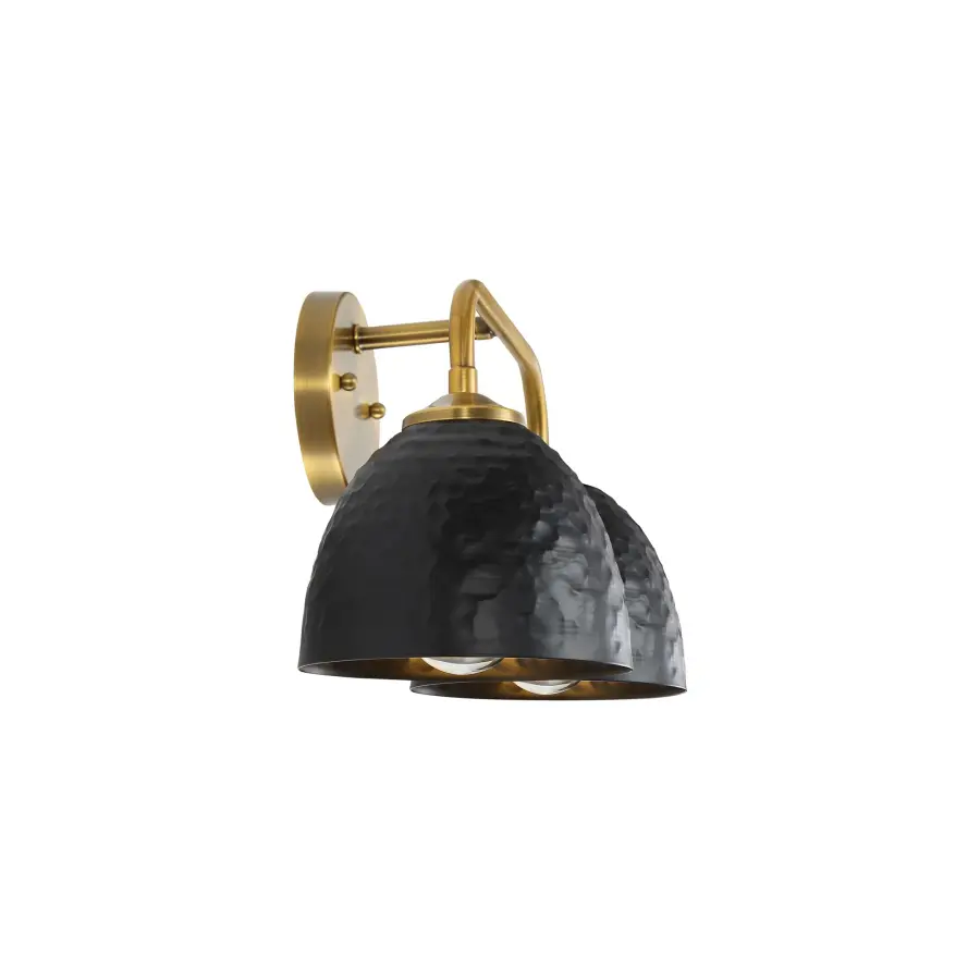 Golden Lighting Shepard 2-Light Vanity in Modern Brass and Matte Black - Image 3
