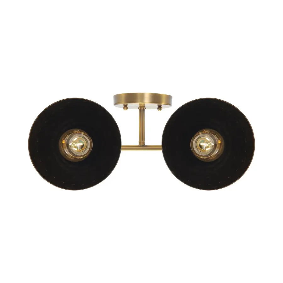 Golden Lighting Shepard 2-Light Vanity in Modern Brass and Matte Black - Image 4