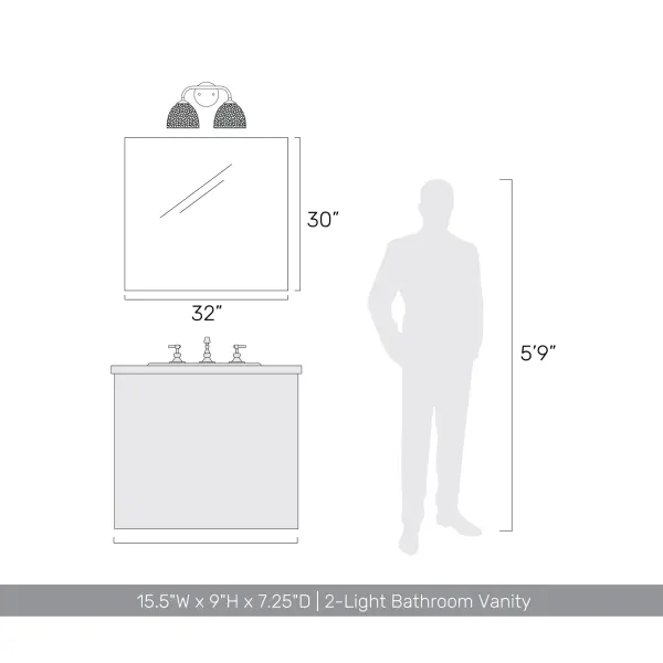 Golden Lighting Shepard 2-Light Vanity in Modern Brass and Matte Black - Image 8
