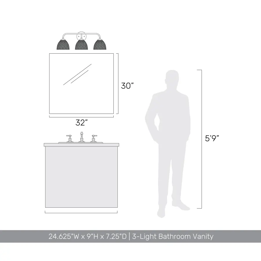Golden Lighting Shepard 3-Light Vanity in Modern Brass - Image 7