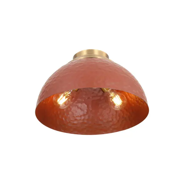 Golden Lighting Shepard 3-Light Flush Mount in Modern Brass and Russet Clay - Image 3