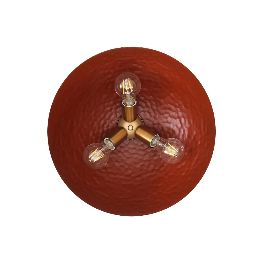 Golden Lighting Shepard 3-Light Flush Mount in Modern Brass and Russet Clay - Image 4