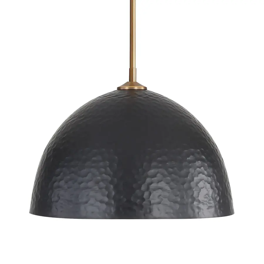 Golden Lighting Shepard 1-Light Pendant in Modern Brass and Matte Black - Image 1