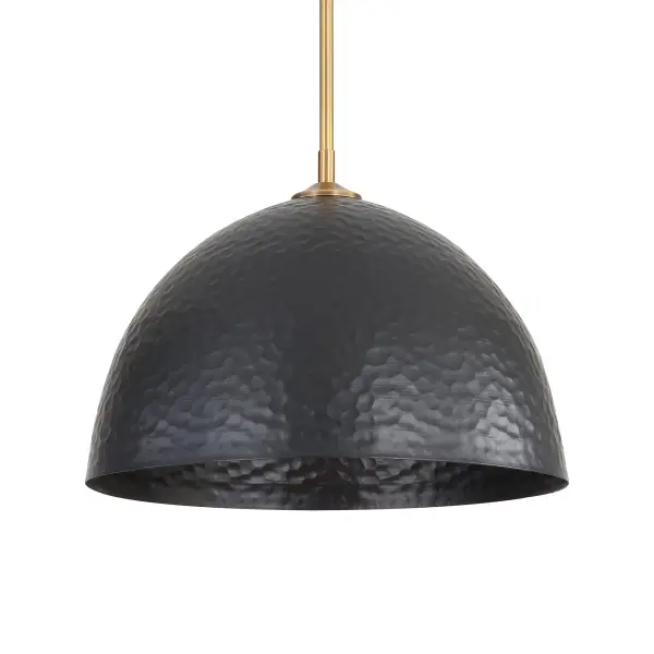 Golden Lighting Shepard 1-Light Pendant in Modern Brass and Matte Black - Image 3