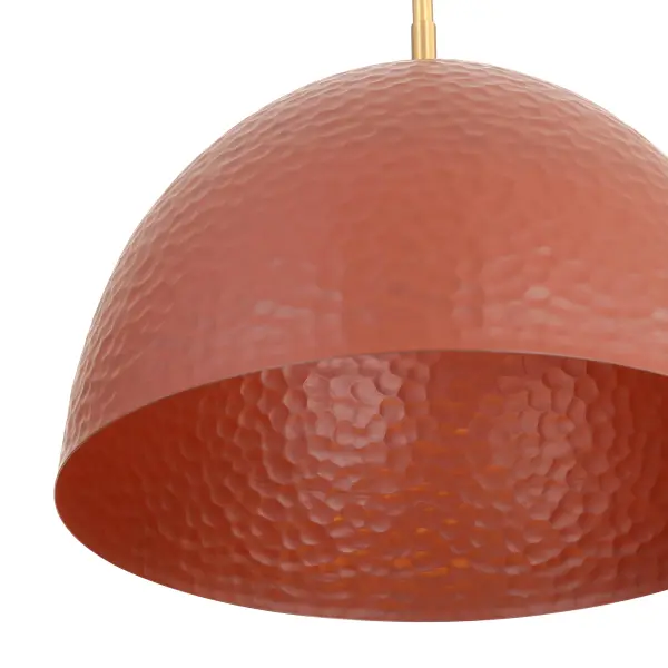 Golden Lighting Shepard 1-Light Pendant in Modern Brass with Russet Clay Shade - Image 3