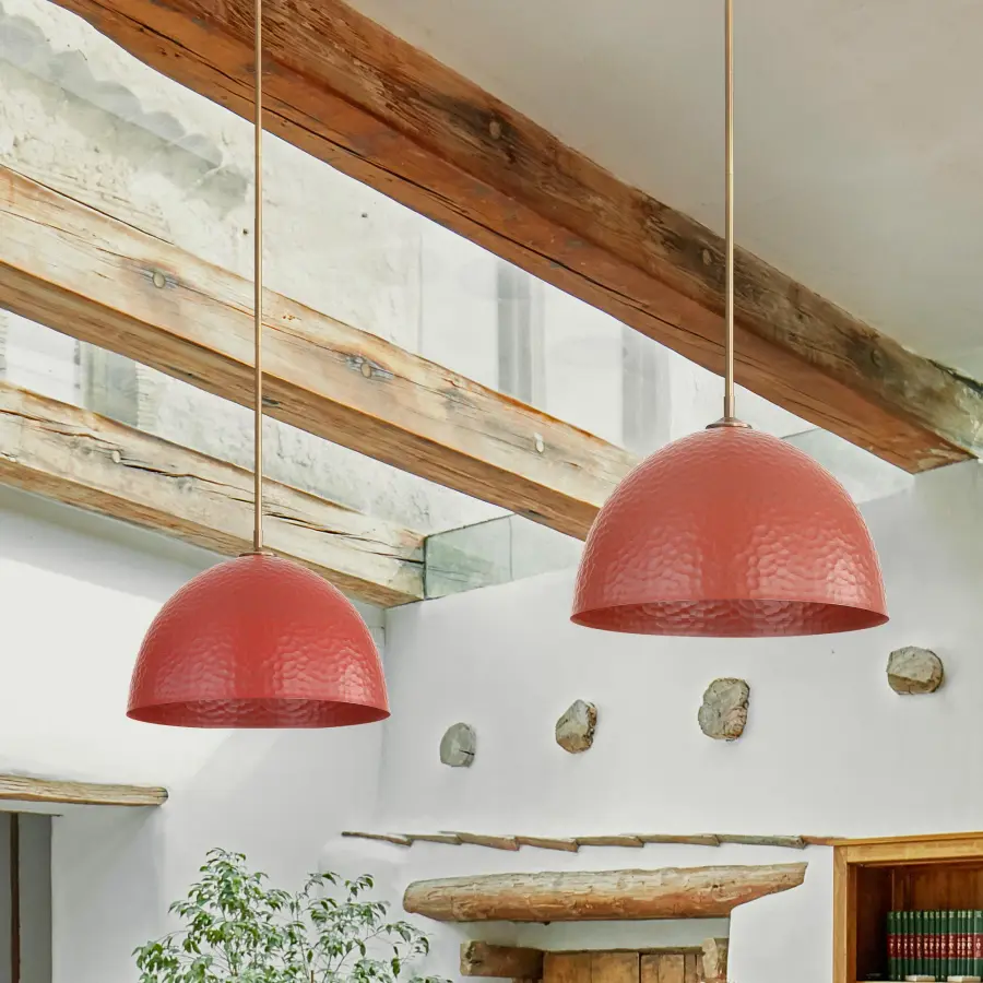 Golden Lighting Shepard 1-Light Pendant in Modern Brass with Russet Clay Shade - Image 6