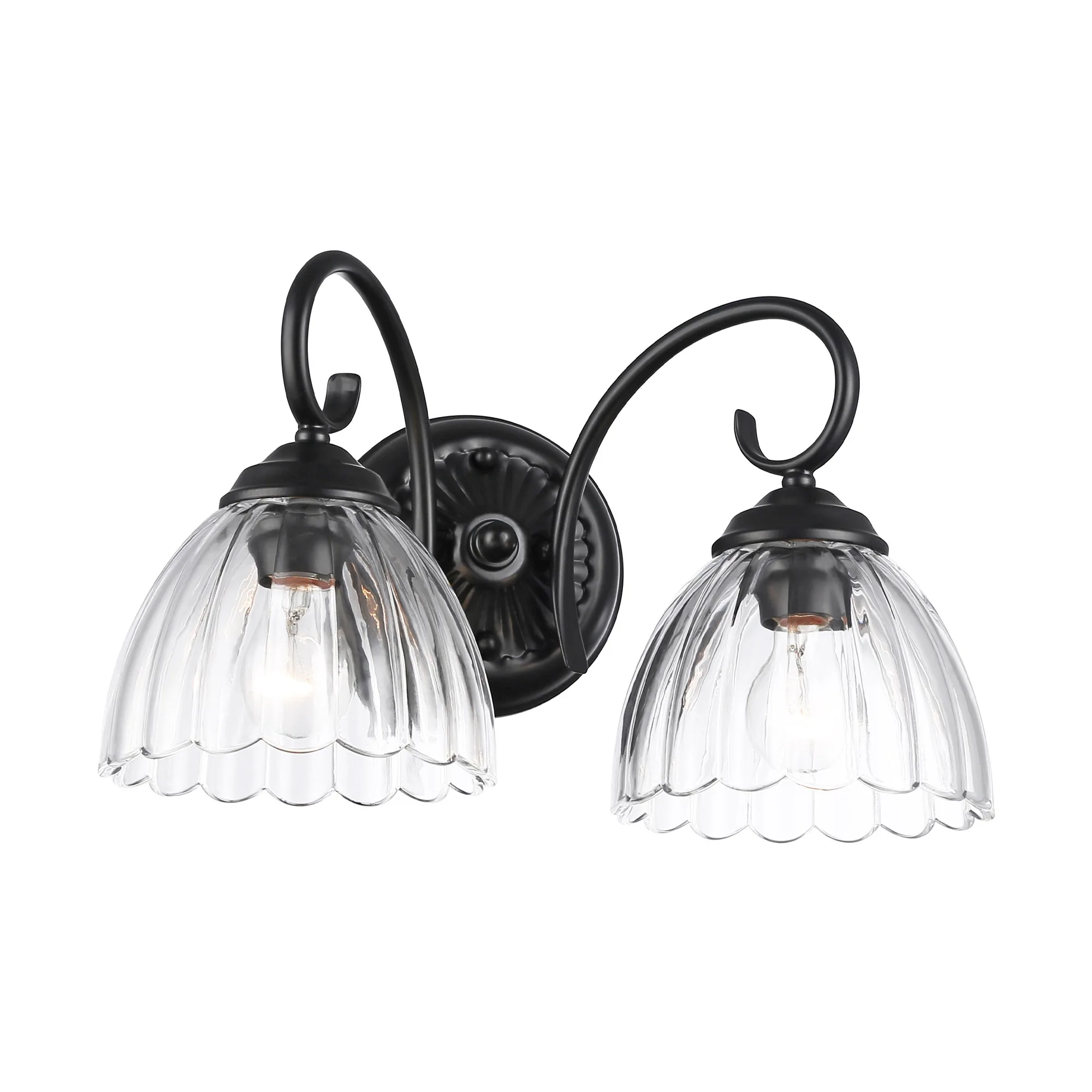 Golden Lighting Audra 2-Light Vanity in Matte Black