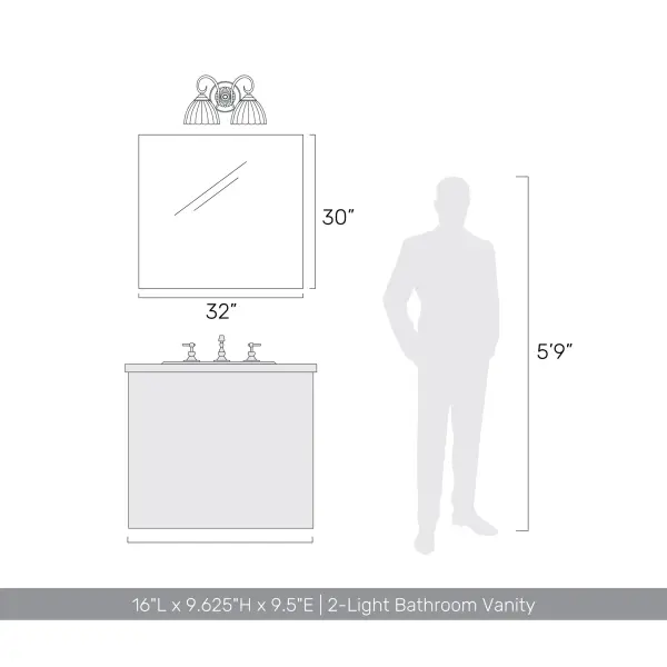 Golden Lighting Audra 2-Light Vanity in Matte Black - Image 6