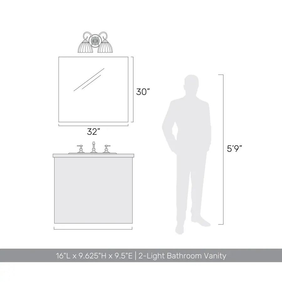 Golden Lighting Audra 2-Light Vanity in Matte Black - Image 6