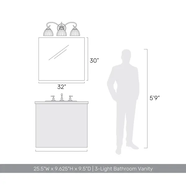 Golden Lighting Audra 3-Light Vanity in Matte Black - Image 6