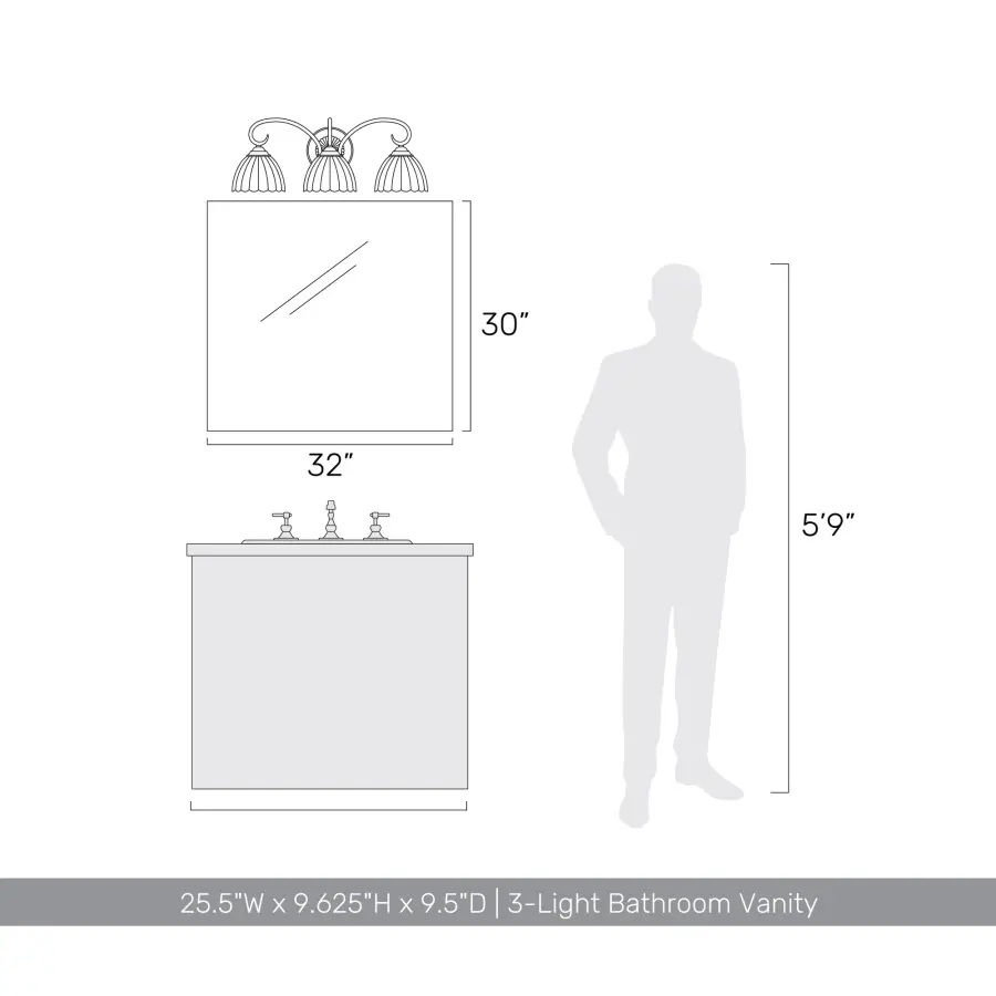 Golden Lighting Audra 3-Light Vanity in Matte Black - Image 6
