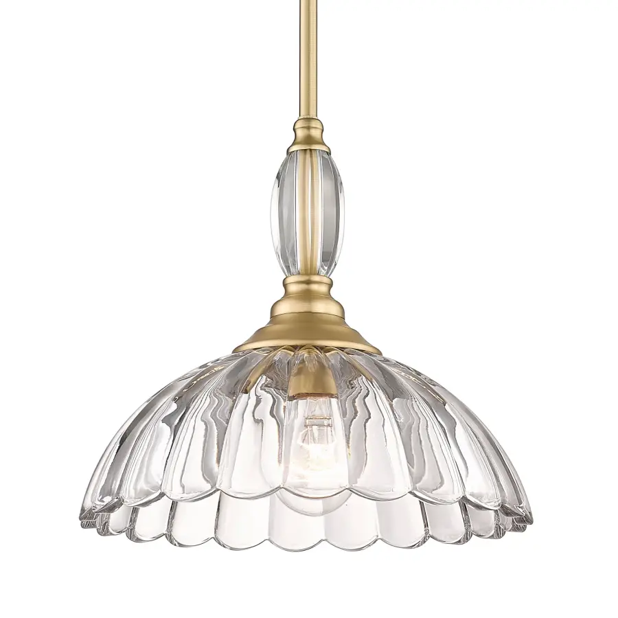 Elegant Glam Pendant with Sophisticated Champagne Brass Finish - Image 1