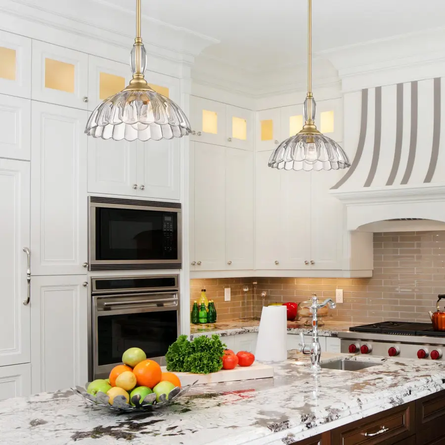 Elegant Glam Pendant with Sophisticated Champagne Brass Finish - Image 2