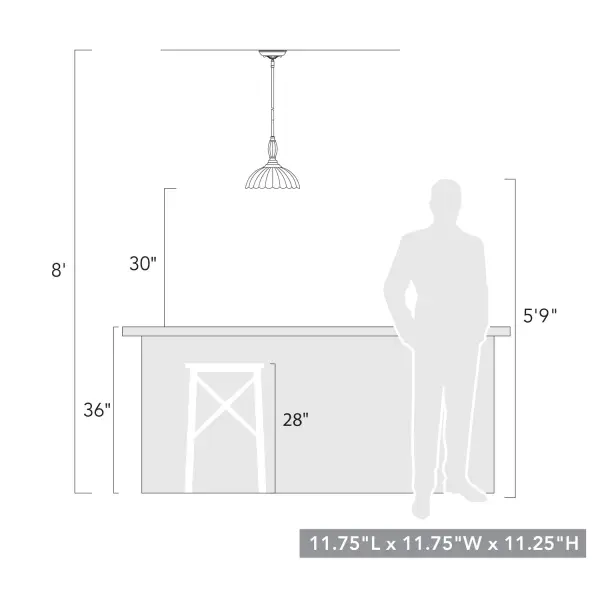 Golden Lighting Audra 1-Light Pendant in Chrome - Image 6