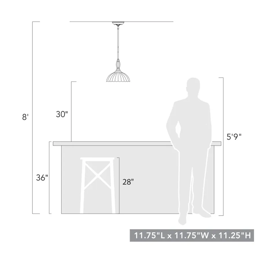 Golden Lighting Audra 1-Light Pendant in Chrome - Image 6