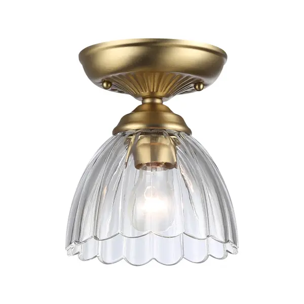Elegant Compact Semi-Flush with Glamorous Champagne Brass Finish - Image 2
