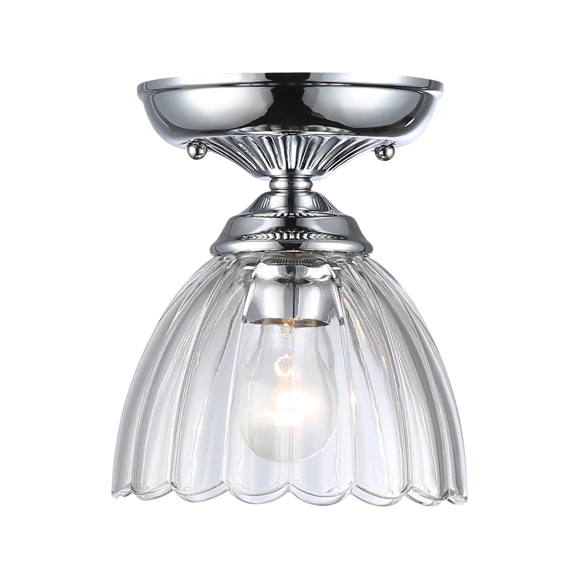 Golden Lighting Audra 1-Light Semi-Flush Mount in Chrome