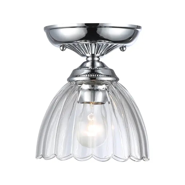 Golden Lighting Audra 1-Light Semi-Flush Mount in Chrome - Image 1