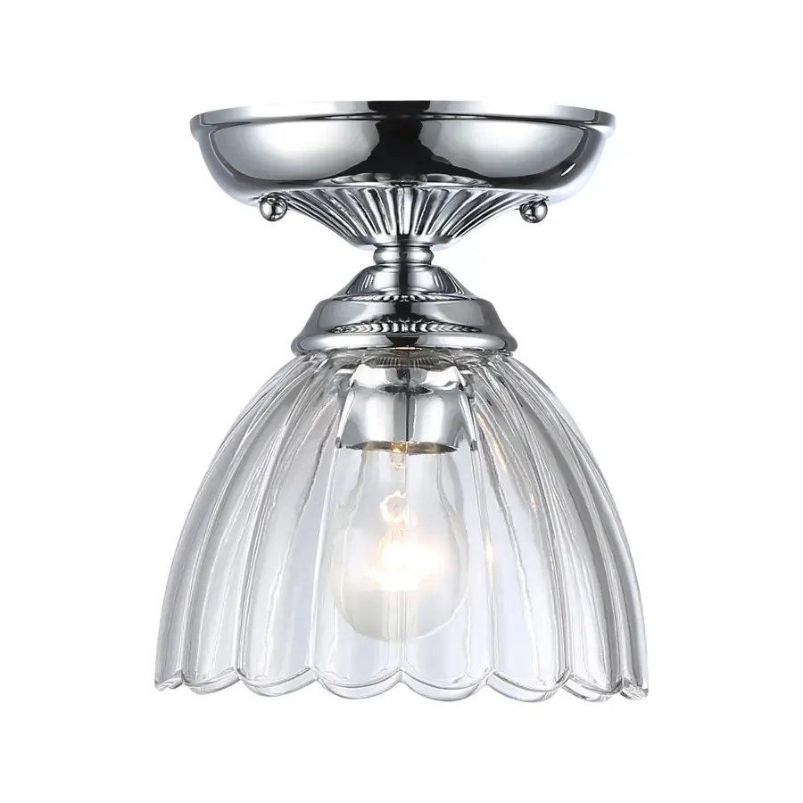 Golden Lighting Audra 1-Light Semi-Flush Mount in Chrome - Image 1