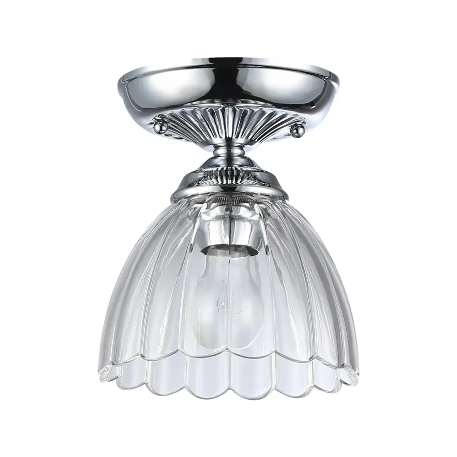 Golden Lighting Audra 1-Light Semi-Flush Mount in Chrome - Image 2