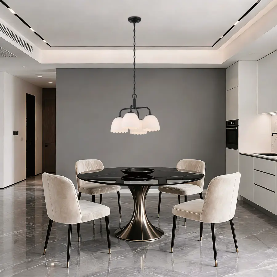 Dorinda Four Light Pendant in Matte Black - Image 7