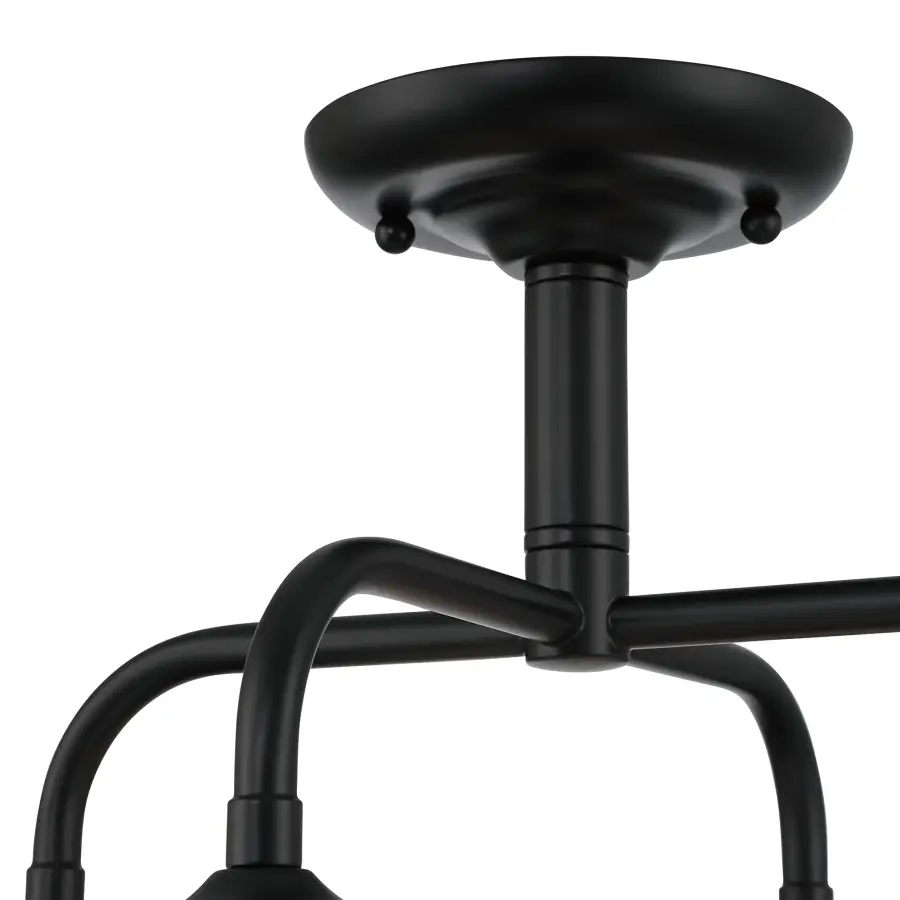 Dorinda 4-Light Semi-Flush Mount in Matte Black - Image 4