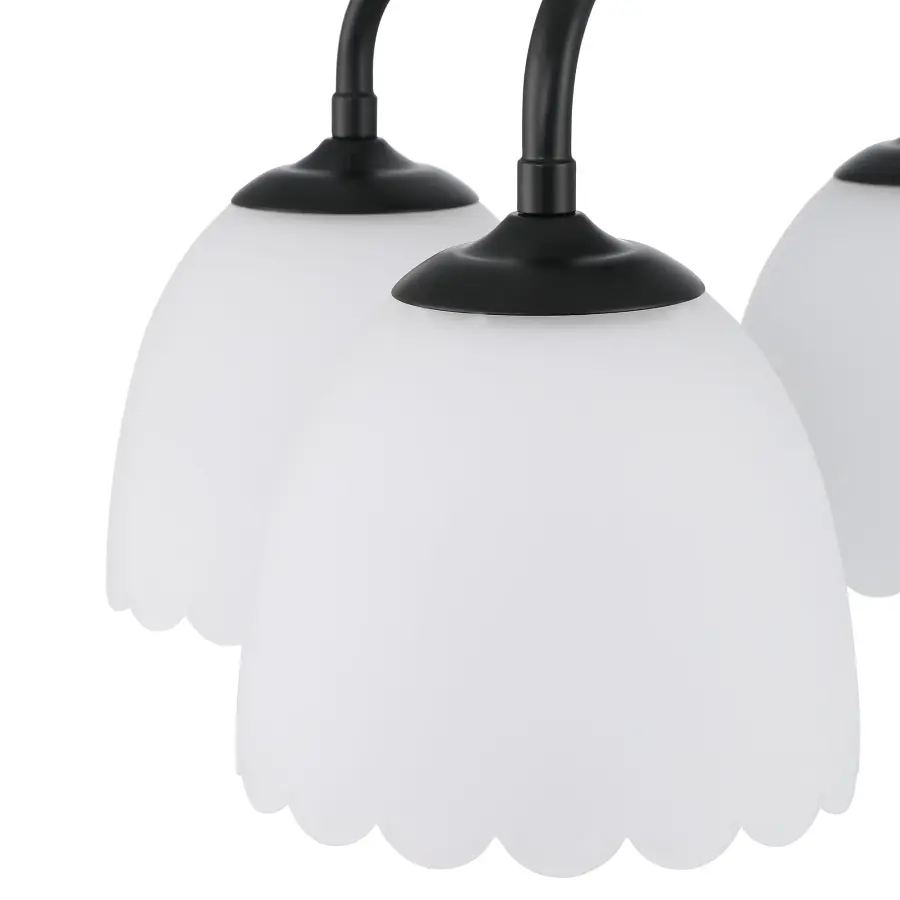 Dorinda 4-Light Semi-Flush Mount in Matte Black - Image 5