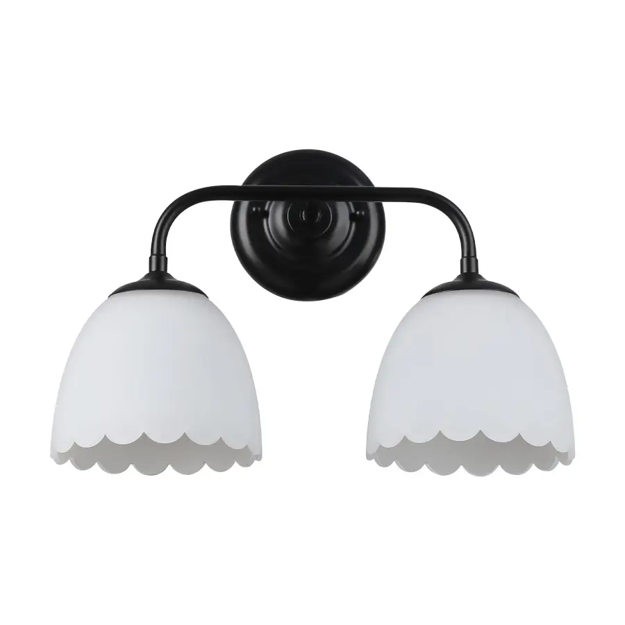 Golden Lighting Dorinda 2-Light Vanity in Matte Black - Image 3