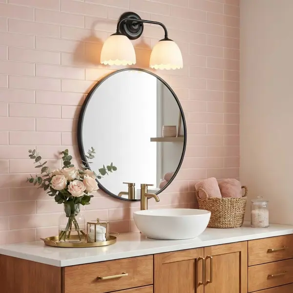 Golden Lighting Dorinda 2-Light Vanity in Matte Black - Image 6