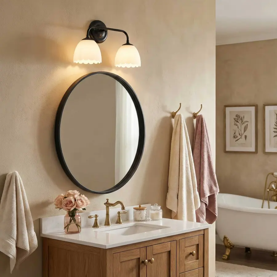 Golden Lighting Dorinda 2-Light Vanity in Matte Black - Image 7