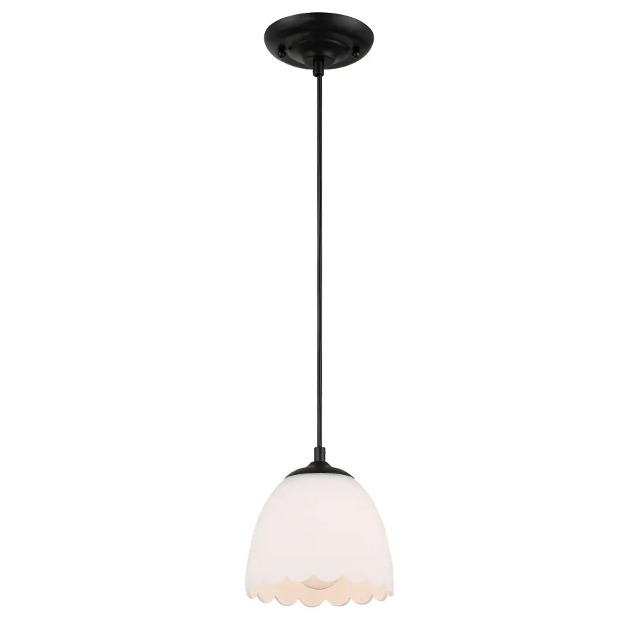 Dorinda One Light Pendant in Matte Black - Image 2