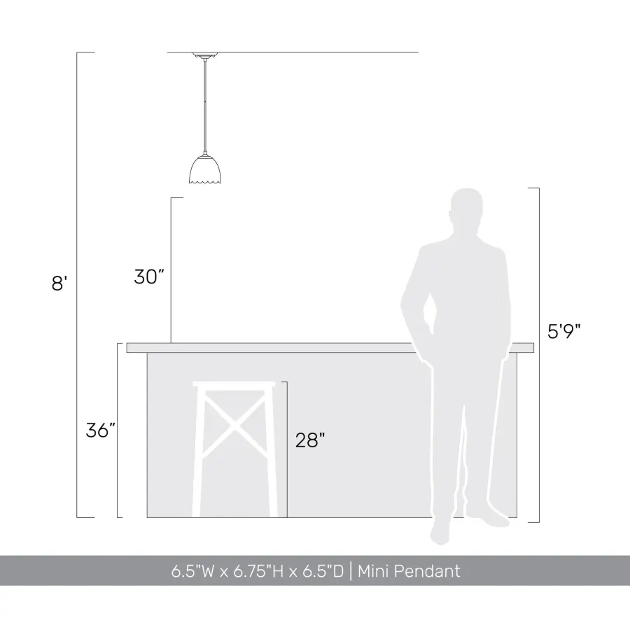Dorinda One Light Pendant in Matte Black - Image 8