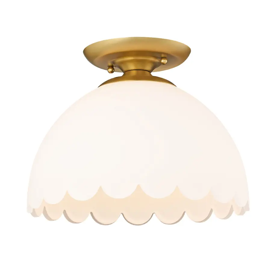 Golden Lighting Dorinda Semi-Flush Mount in Brushed Champagne Brass - Image 1