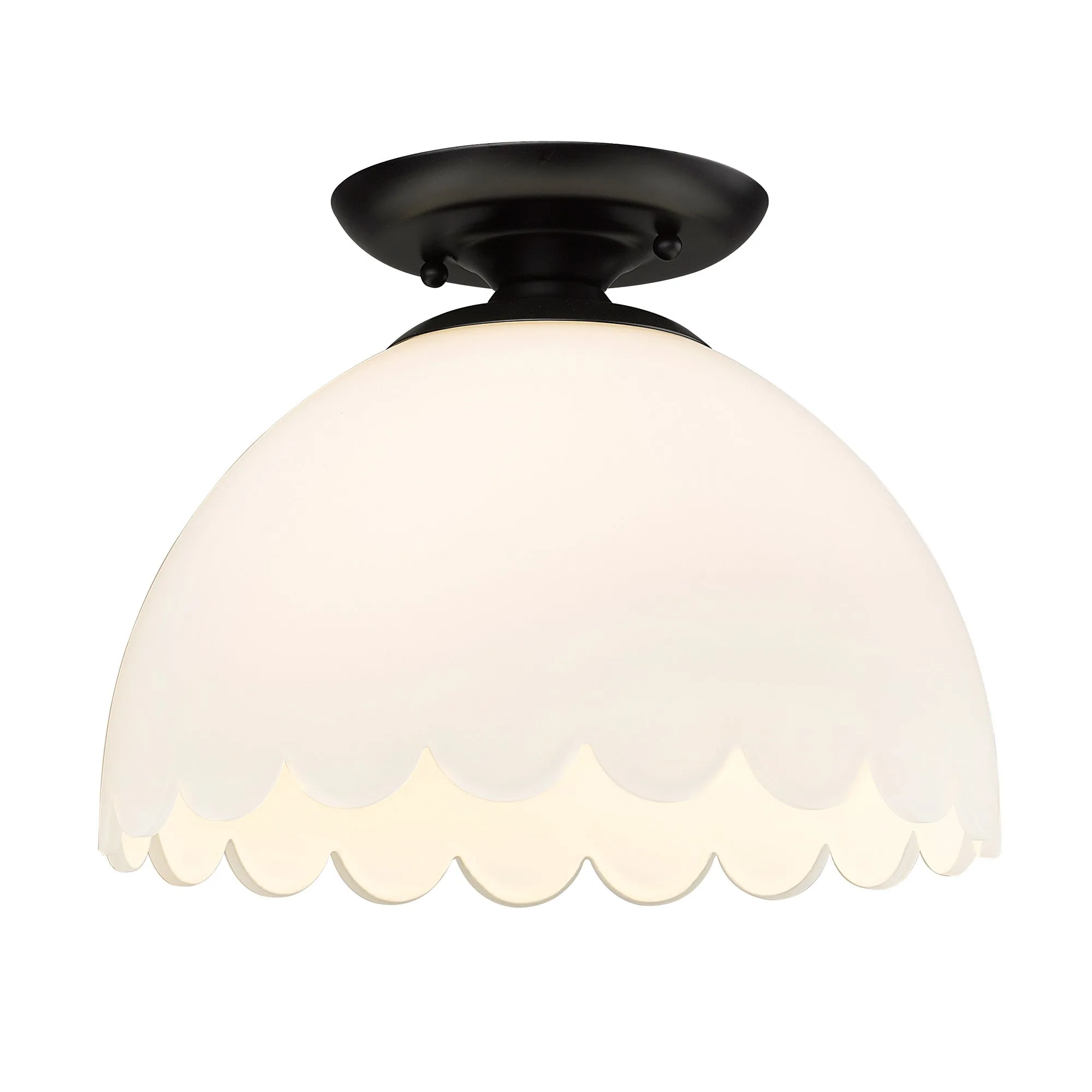 Dorinda One Light Semi-Flush Mount in Matte Black