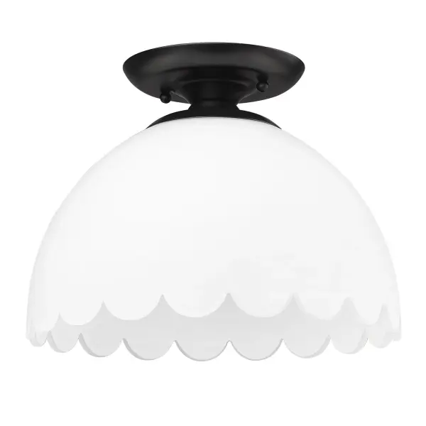 Dorinda One Light Semi-Flush Mount in Matte Black - Image 2
