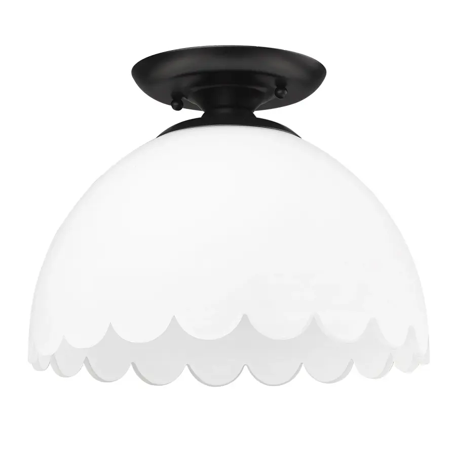 Dorinda One Light Semi-Flush Mount in Matte Black - Image 2